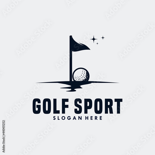 golf sport logo template design