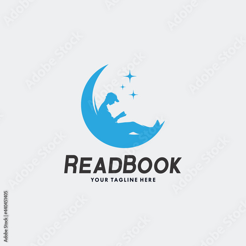 reading book logo design template