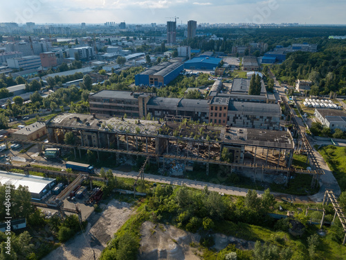 Industrial area in Kiev. Aerial drone view. © Sergey