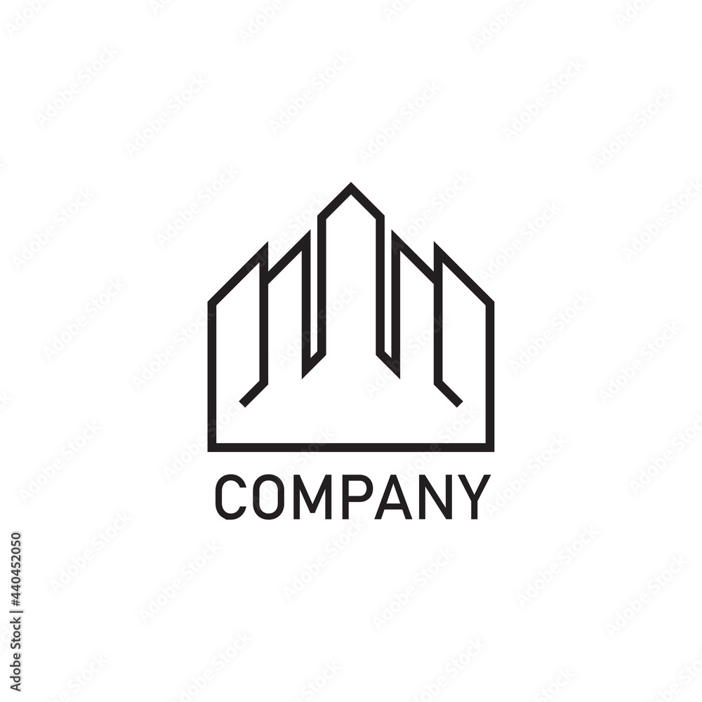 Company logo, simple Building logo, identity logo, minimalism, for companies and individuals,business promotion and advertising