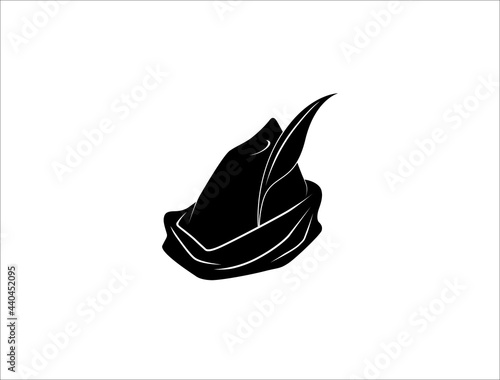 Vector Robin Hood Hat Cartoon Illustration.Branding Identity Corporate unusual Logo isolated on a white background