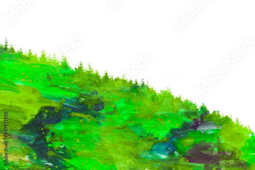 Tannenwald in Aquarellfarbe
