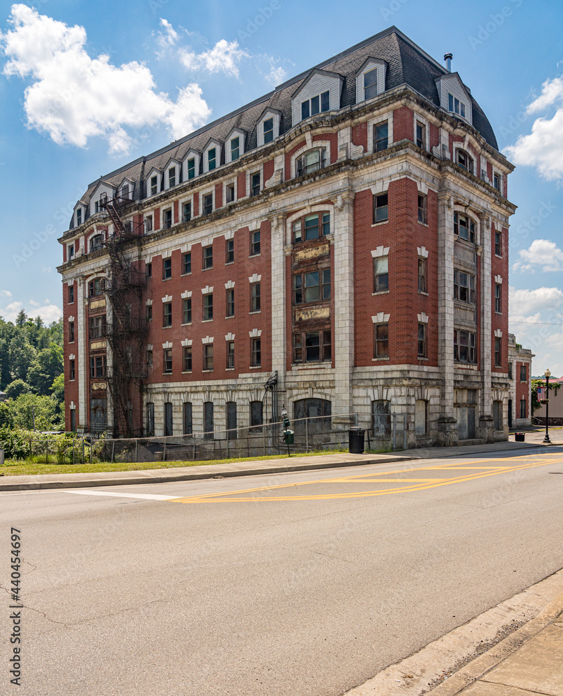 Abandoned Willard Hotel building which is part of the B and O railway station in Grafton West Virginia