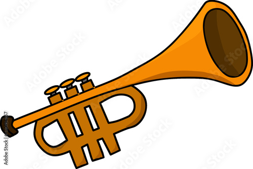 trumpet musical instrument vector - cartoon trumpet - international music day, musical instrument for your design needs