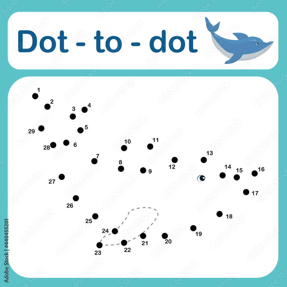 Dot to dot game for kids vector illustration. Number tracing line ...