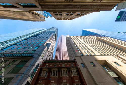 Photography Scenic Toronto financial district skyline in the city downtown,