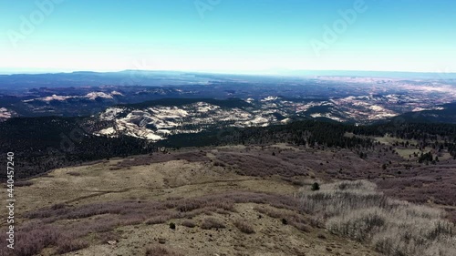 Boulder Mountain In Dixie National Forest With A View Of Grand Staircase And Escalante Canyons In Utah, USA. aerial photo