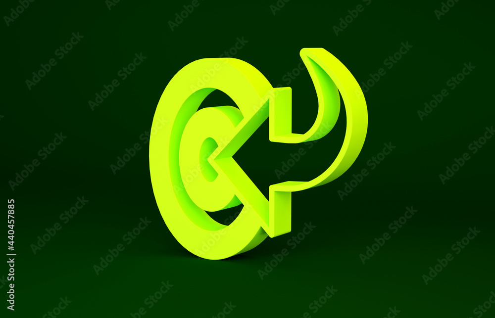 Yellow Target financial goal concept icon isolated on green background. Symbolic goals achievement, success. Minimalism concept. 3d illustration 3D render Yellow Target financial goal concept icon isolated on green background. Symbolic goals achievement, success. Minimalism concept. 3d illustration 3D render