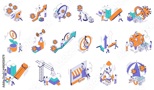 Economic Business Recovery Icons