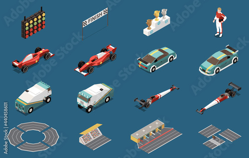 Car Race Icon Set
