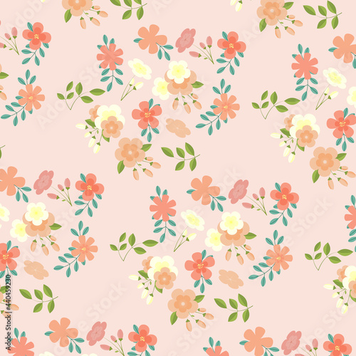 Abstract flower pattern background. Vector.