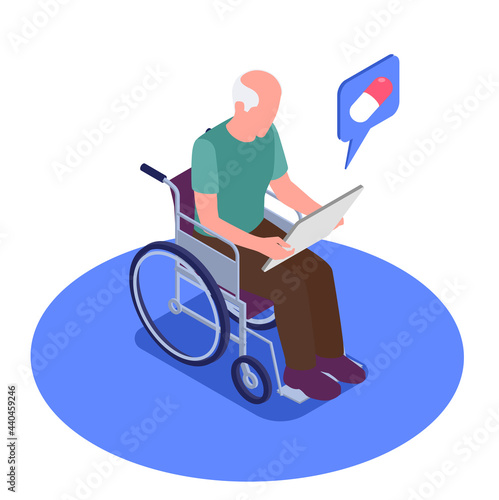 Elderly People Healthcare Isometric