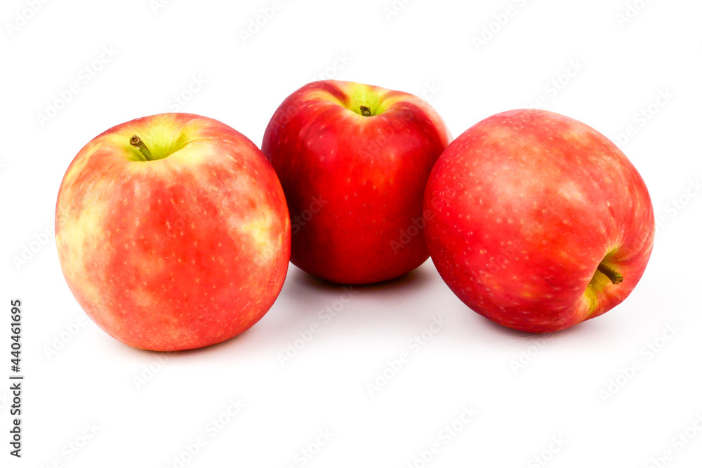 Red apples pink lady (Malus domestica Cripps Pink) isolated on white background. Organic fruits for a healthy diet and lifestyle Red apples pink lady (Malus domestica Cripps Pink) isolated on white background. Organic fruits for a healthy diet and lifestyle