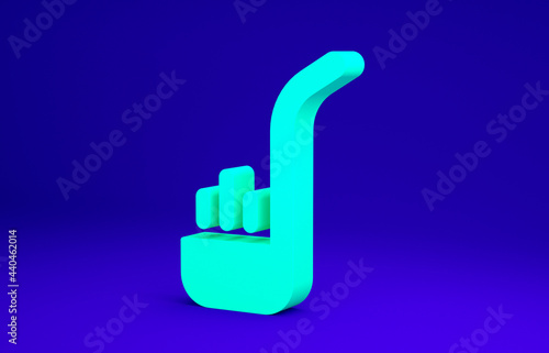 Free Download Green Kitchen ladle icon isolated on blue background. Cooking utensil. Cutlery spoon sign. Minimalism concept. 3d illustration 3D render - GFXLoad