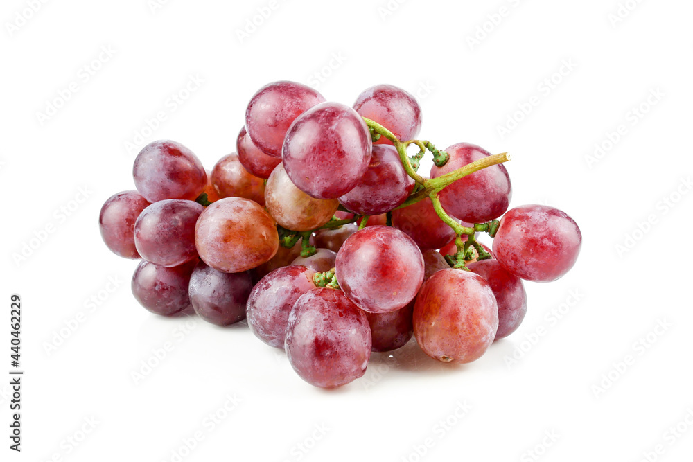 bunch of ripe and juicy red grapes isolated on white background bunch of ripe and juicy red grapes isolated on white background