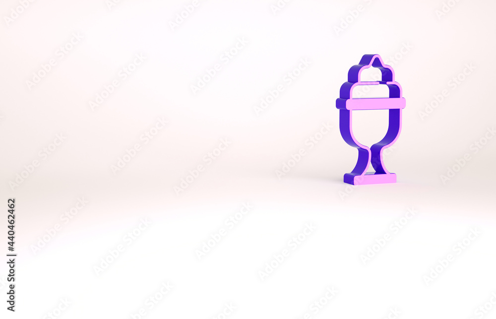 Purple Ice cream in the bowl icon isolated on white background. Sweet symbol. Minimalism concept. 3d illustration 3D render Purple Ice cream in the bowl icon isolated on white background. Sweet symbol. Minimalism concept. 3d illustration 3D render