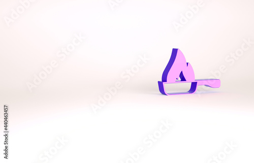 Purple Frying pan icon isolated on white background. Fry or roast food symbol. Minimalism concept. 3d illustration 3D render © vector_v