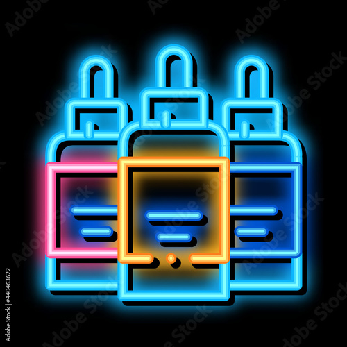 paint cans neon light sign vector. Glowing bright icon paint cans sign. transparent symbol illustration