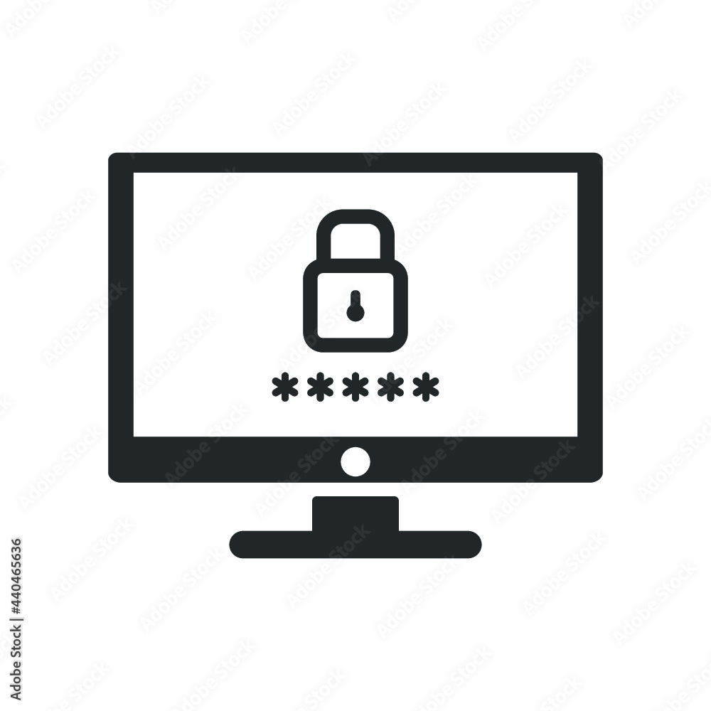 computer lock password icon design vector computer lock password icon design vector