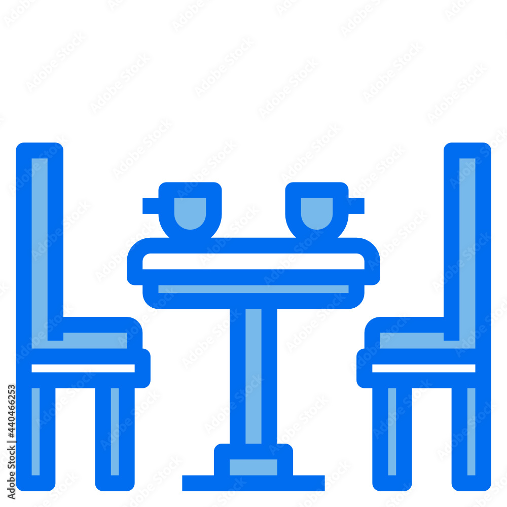 Chair blue line icon Chair blue line icon