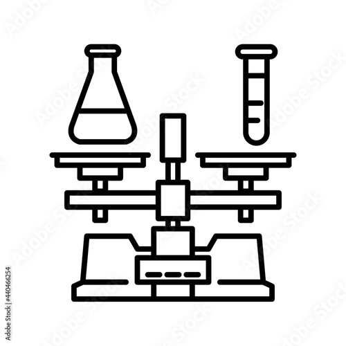 Balance scale and beaker icon