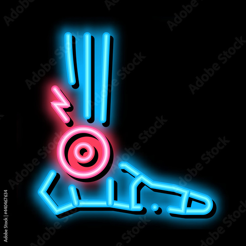 rheumatoid arthritis of foot neon light sign vector. Glowing bright icon rheumatoid arthritis of foot sign. transparent symbol illustration