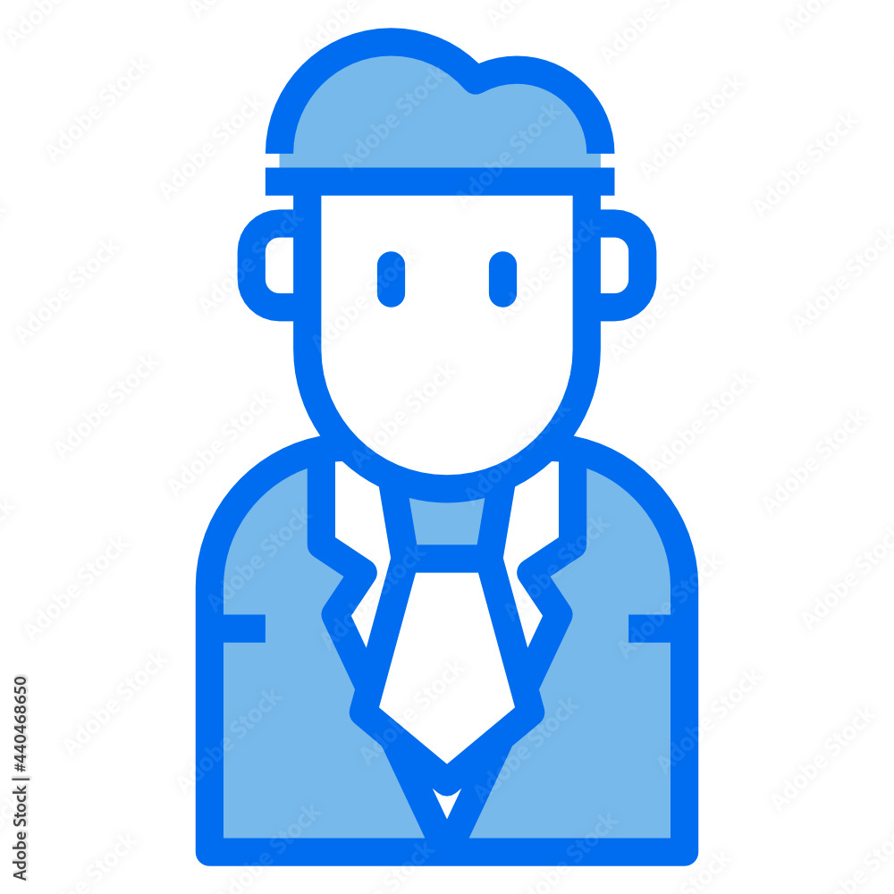 employee blue line icon