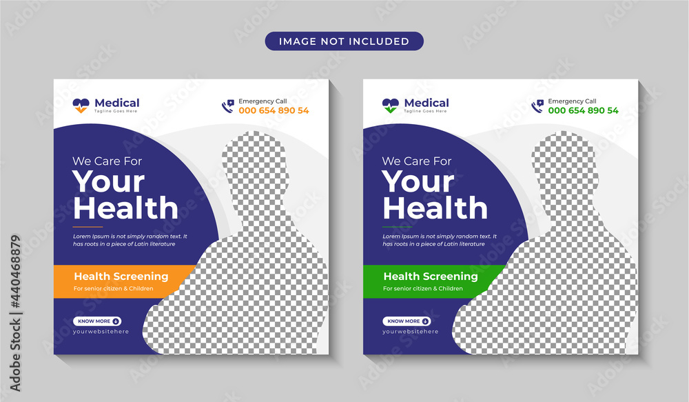 Medical and healthcare square flyer or social media post banner design Premium Vector Medical and healthcare square flyer or social media post banner design Premium Vector