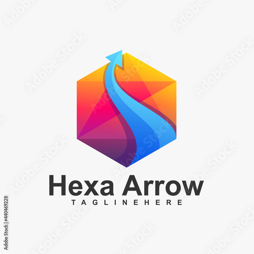 Free Download Vector logo illustration polygon arrow gradient colorful style - GFXLoad
