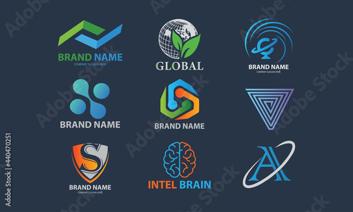 Minimalist unique business logo and icon designs