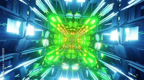 Deformated an colored sci-fi tunnel VJ loop photo