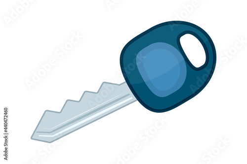 Cartoon key isolated on white background. Keys for door house, boat, bike or auto car. Flat design style. Stock vector illustration