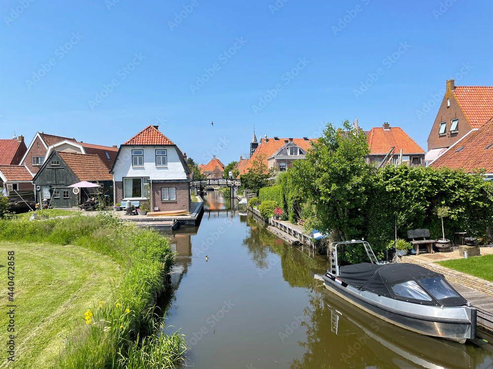 Obraz premium The city Hindeloopen in Friesland