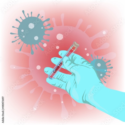 A developed vaccine in the hand of a doctor