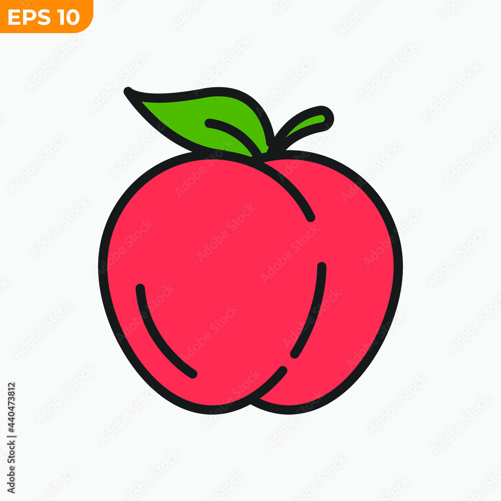 peach fruits icon symbol template for graphic and web design collection logo vector illustration peach fruits icon symbol template for graphic and web design collection logo vector illustration