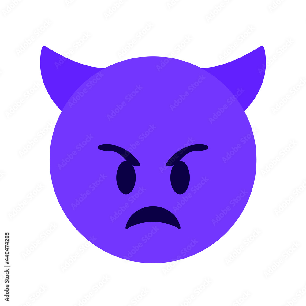Angry devil emoji face with horns vector Angry devil emoji face with horns vector