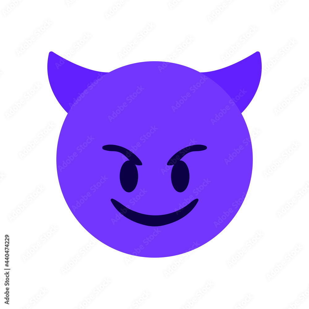 Smiling devil face emoji vector Smiling devil face emoji vector