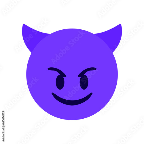 Smiling devil face emoji vector