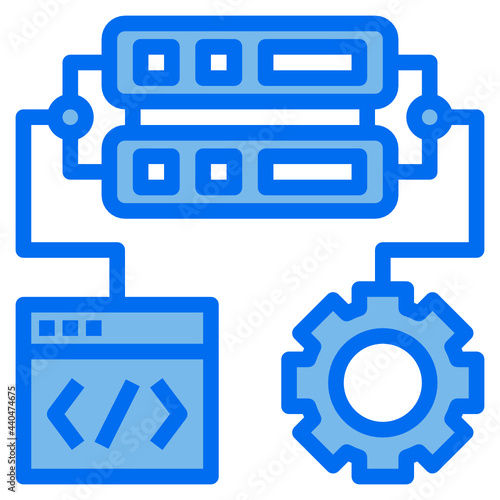 network blue line icon