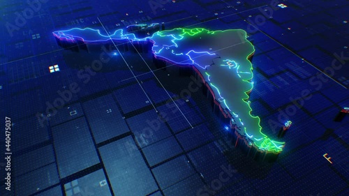 Latin America map digital 4k background 