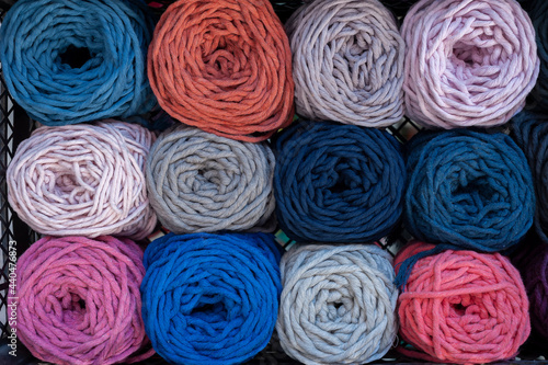Colored yarns.