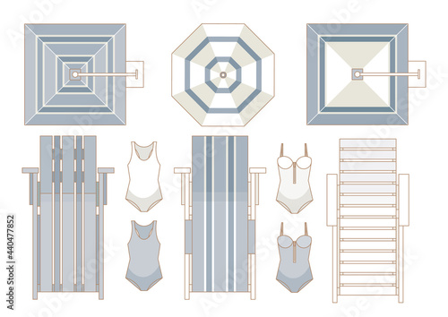 Outdoor furniture and patio items  top view