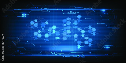 Hi tech futuristic screen with future tech architecture for digital interface or stage layout background.Vector illustrations.