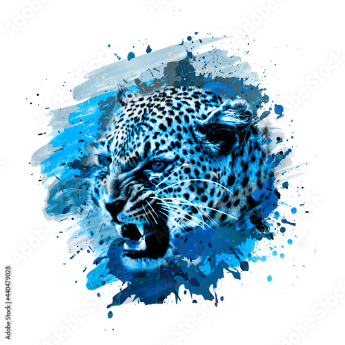 leopard head with creative ...