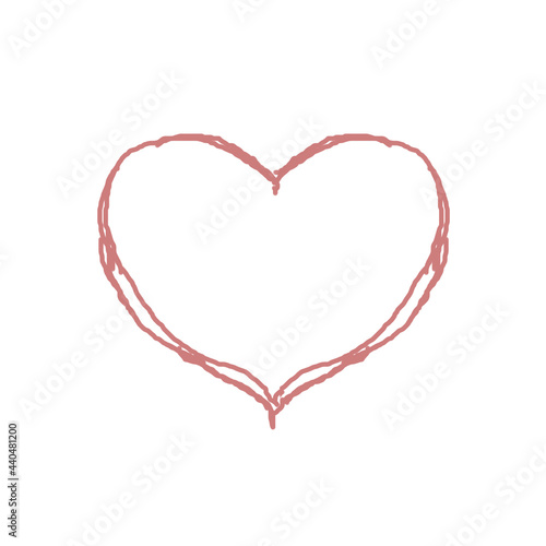 Doodle red heart  hand drawn illustration