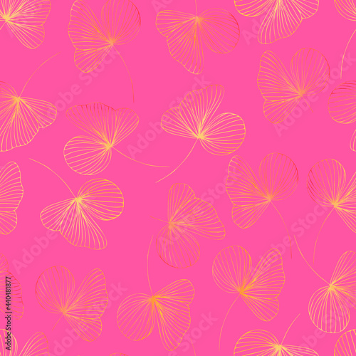 autumn contour watercolor leaves with gradient vector seamless pattern. background for fabrics, prints, packaging and postcards