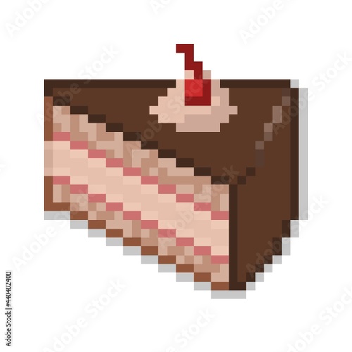 Cake pixel art icon concept chocolate sweet dessert photo