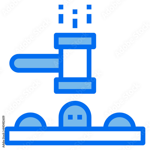 Whack a mole blue line icon