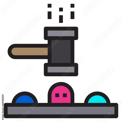 Whack a mole line icon