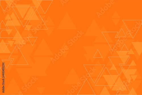 Abstract background made from triangles, orange pattern, symmetrical geometric shapes, vector background, geometry template, orange with white banner, layout 